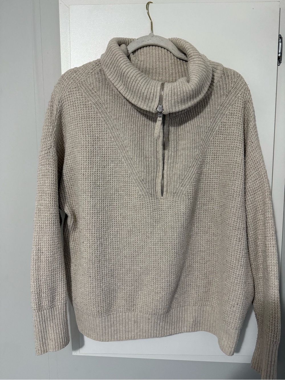 190. Aerie Cozyup Waffle-Knit Half-Zip Turtleneck Sweater Cottagecore Cabincore